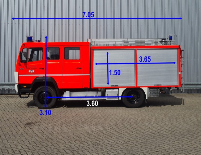 Mercedes-Benz 1120 AF 4x4 - 2.500 -Brandweer, Feuerwehr, Fire brigade- Crew Cab - Expeditie, Camper, Low Gear! TT 4724