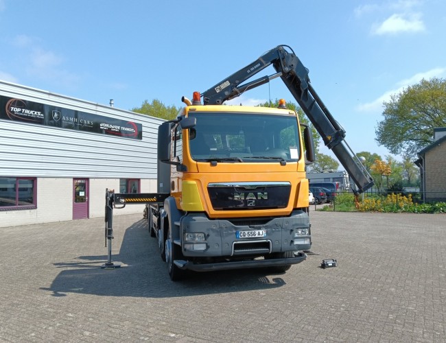 MAN TGS 35.360 8x2 - Hiab 16 TM Kraan, Machine transporter, Oprijwagen, afsleepwagen 6,27 T. lier TT 4832