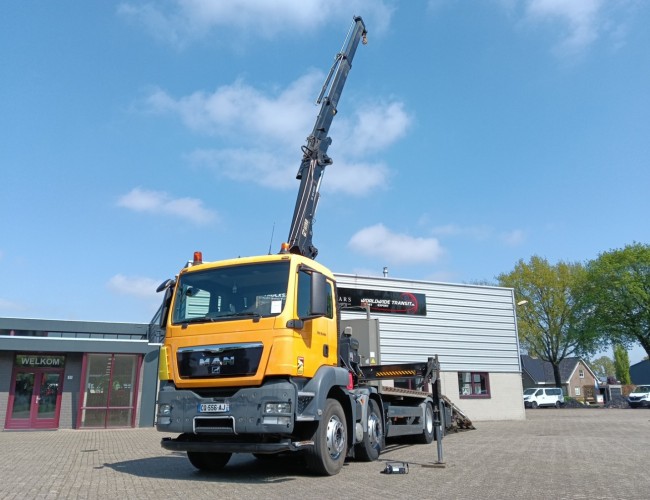 MAN TGS 35.360 8x2 - Hiab 16 TM Crane, Machine transporter, Loading ramp, recovery truck 6,2 T. winch TT 4832