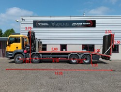 MAN TGS 35.360 8x2 - Hiab 16 TM Crane, Machine transporter, Loading ramp, recovery truck 6,2 T. winch TT 4832