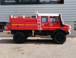 Mercedes-Benz Unimog U 5000 4x4 - (type 437.4) 4000 ltr -Wich -Feuerwehr Doppelkabine,Uberrollkafig - Rosenbauer - Expeditievoertuig, Camper TT 4836