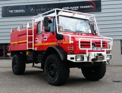 Mercedes-Benz Unimog U 5000 4x4 - (type 437.4) 4000 ltr -Wich -Feuerwehr Doppelkabine,Uberrollkafig - Rosenbauer - Expeditievoertuig, Camper TT 4836