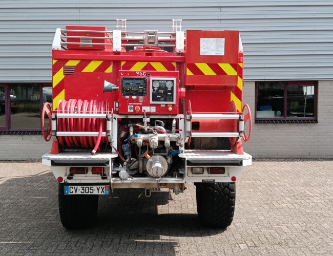 Mercedes-Benz Unimog U 5000 4x4 - (type 437.4) 4000 ltr -Wich -Feuerwehr Doppelkabine,Uberrollkafig - Rosenbauer - Expeditievoertuig, Camper TT 4836