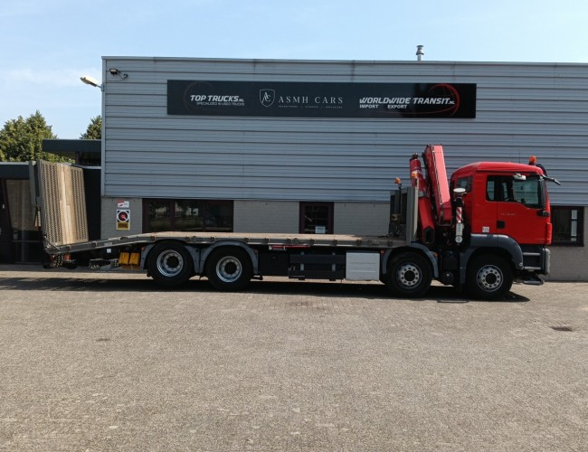 MAN TGS 35.360 8x2 - Fassi 23TM Crane, Machine transporter, Loading ramp, recovery truck 6.2T. winch TT 4842