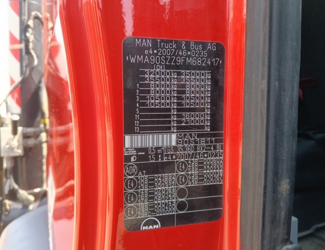 MAN TGS 35.360 8x2 - Fassi 23TM Crane, Machine transporter, Loading ramp, recovery truck 6.2T. winch TT 4842