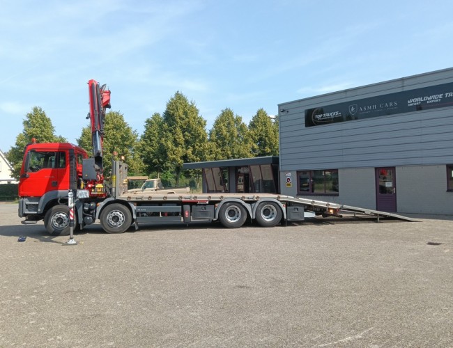 MAN TGS 35.360 8x2 - Fassi 23TM Crane, Machine transporter, Loading ramp, recovery truck 6.2T. winch TT 4842