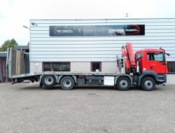 MAN TGS 35.360 8x2 - Fassi 23TM Kraan, Crane, Machine transporter, Oprijwagen, Loading ramp, Tow truck 6.2T. Winch TT 4849