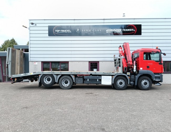MAN TGS 35.360 8x2 - Fassi 23TM Kraan, Crane, Machine transporter, Oprijwagen, Loading ramp, Tow truck 6.2T. Winch TT 4849