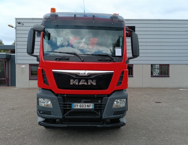 MAN TGS 35.360 8x2 - Fassi 23TM Kraan, Crane, Machine transporter, Oprijwagen, Loading ramp, Tow truck 6.2T. Winch TT 4849