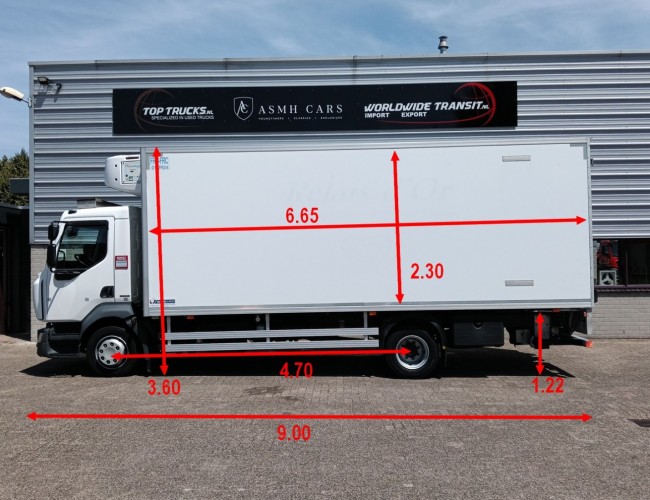 Renault D 210.12 Carrier Supra 850 MT, 2 Verdampers, Diepvries -30,  DHollandia Laadklep, LDW, Loadlift TT 4850