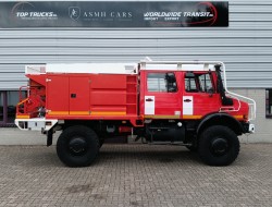 Unimog U 5000 Mercedes Benz -4x4 - (type 437.4) 4000 ltr -Wich -Feuerwehr Doppelkabine,Uberrollkafig - Camivar - Expeditievoertuig, Camper TT 4853