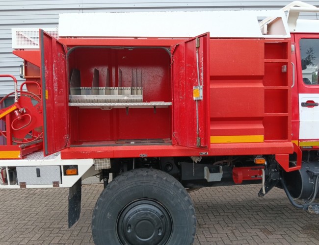 Unimog U 5000 Mercedes Benz -4x4 - (type 437.4) 4000 ltr -Wich -Feuerwehr Doppelkabine,Uberrollkafig - Camivar - Expeditievoertuig, Camper TT 4853