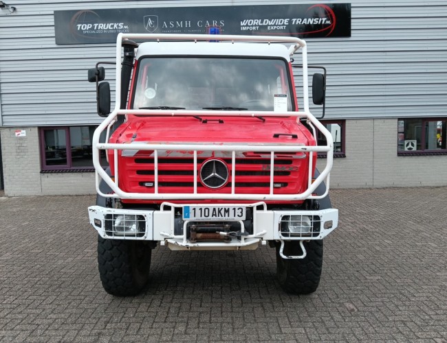 Unimog U 5000 Mercedes Benz -4x4 - (type 437.4) 4000 ltr -Wich -Feuerwehr Doppelkabine,Uberrollkafig - Camivar - Expeditievoertuig, Camper TT 4853