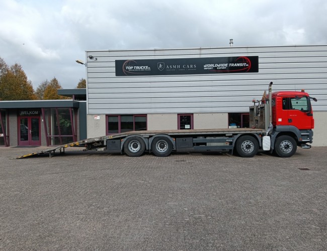 MAN TGS 35.360 8x2 - Machine transporter, loading ramp, tow truck 6.2T. winch TT 4860