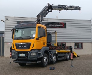 MAN TGS 35.420 8x2 - Fassi 29TM Crane, Machine transporter, Loading ramp, Tow truck 7.2T. Winch TT 4882