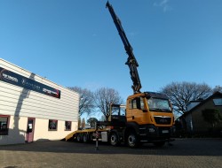 MAN TGS 35.420 8x2 - Fassi 29TM Kraan, Machine transporter, Oprijwagen, afsleepwagen 7.2T. lier TT 4882