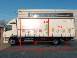 DAF FA CF 260 DHollandia Laadklep, Loadlift 2.000 kg, Slideroof, Smart tacho TT 4885