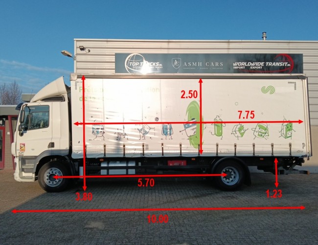 DAF FA CF 260 DHollandia Laadklep, Loadlift 2.000 kg, Slideroof, Smart tacho TT 4885