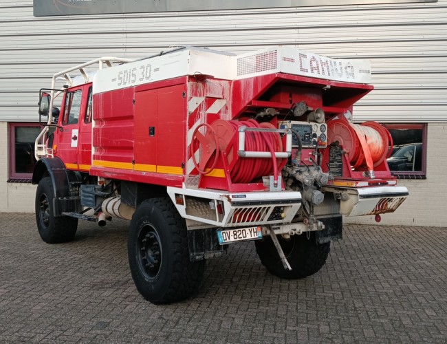 Mercedes-Benz Unimog U 5000 4x4 - (type 437.4) 4000 ltr -Lier, Winch -Feuerwehr Doppelkabine,Uberrollkafig - Camiva - Expeditievoertuig, Camper TT 4888