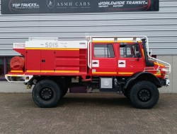 Unimog U 5000 Mercedes Benz -4x4 - (type 437.4) 4000 ltr -Wich -Feuerwehr Doppelkabine,Uberrollkafig - Camivar - Expeditievoertuig, Camper TT 4889