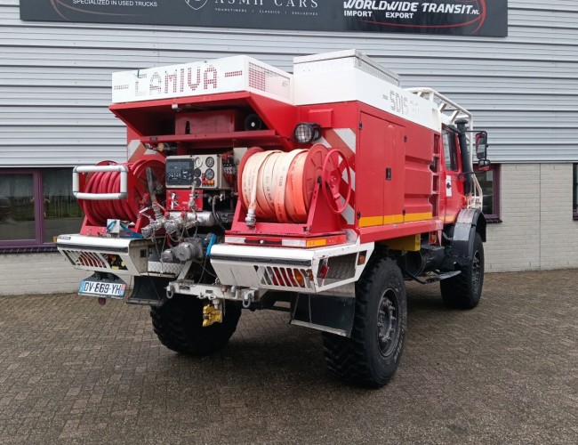 Unimog U 5000 Mercedes Benz -4x4 - (type 437.4) 4000 ltr -Lier, Winch -Feuerwehr Doppelkabine,Uberrollkafig - Camiva TT 4890