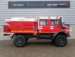 Unimog U 5000 Mercedes Benz -4x4 - (type 437.4) 4000 ltr -Wich -Feuerwehr Doppelkabine,Uberrollkafig - Camivar - Expeditievoertuig, Camper TT 4890