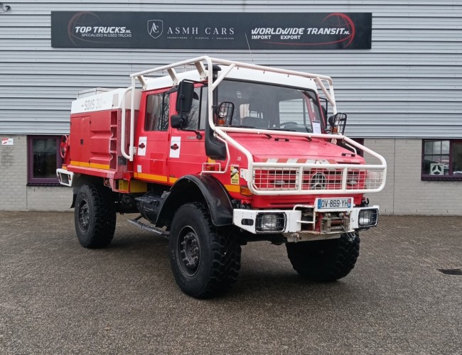 Unimog U 5000 Mercedes Benz -4x4 - (type 437.4) 4000 ltr -Lier, Winch -Feuerwehr Doppelkabine,Uberrollkafig - Camiva TT 4890