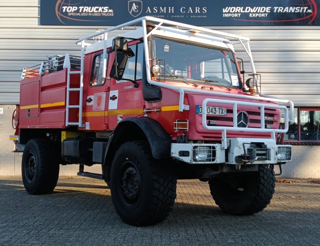 Unimog U 5000 Mercedes Benz -4x4 - (type 437.4) 4000 ltr -Lier, Winch -Feuerwehr Doppelkabine,Uberrollkafig - Camiva TT 4891